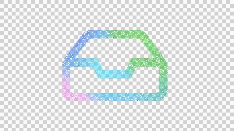 Icon inbox is made up of LED square shapes. There are bright diodes and there イラスト素材