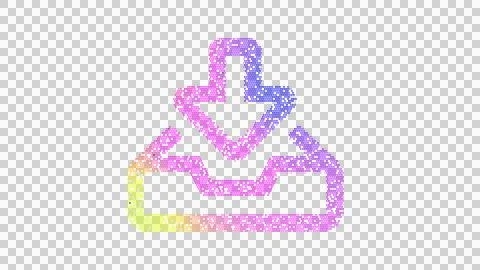 Icon inbox in is made up of LED square shapes. There are bright diodes and there Stock Illustration