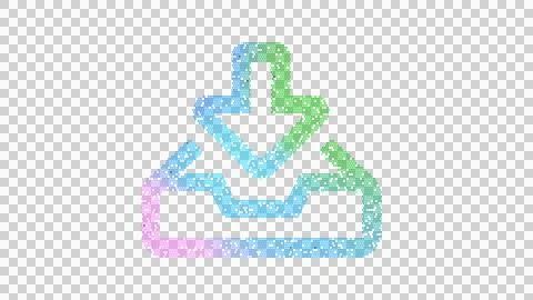 Icon inbox in is made up of LED square shapes. There are bright diodes and there Stock Illustration