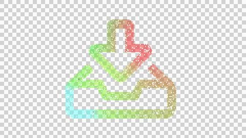 Icon inbox in is made up of LED square shapes. There are bright diodes and there Stock Illustration