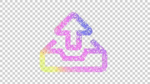 Icon inbox out is made up of LED square shapes. There are bright diodes and Stock Illustration
