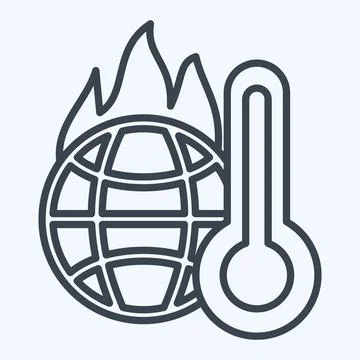 Icon Increasing Temperature. related to Climate Change symbol. line style. .. Illustrazione stock