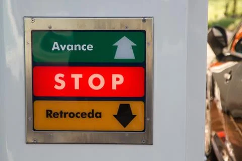 Icon indicator tunnel automatic car wash. Advance. Back, Stop on 스톡 사진