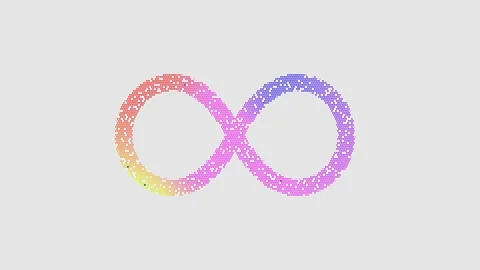 Icon infinity is made up of LED square shapes that shimmer and flicker. There Stock Footage 293665291