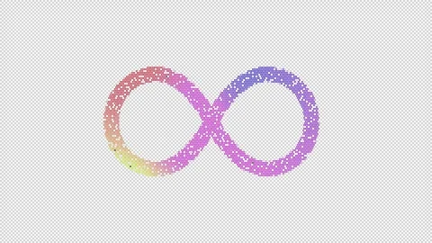 Icon infinity is made up of LED square shapes that shimmer and flicker. There Video stock 293669182