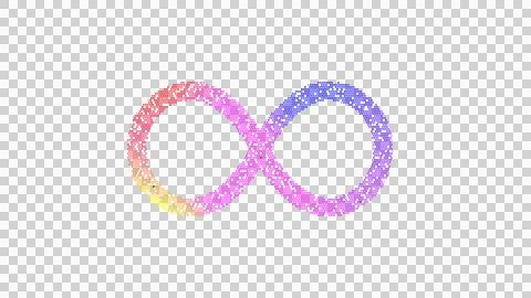 Icon infinity is made up of LED square shapes. There are bright diodes and there 스톡 일러스트