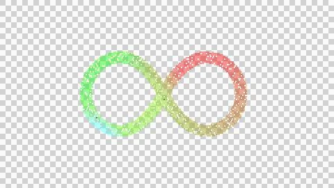 Icon infinity is made up of LED square shapes. There are bright diodes and there イラスト素材