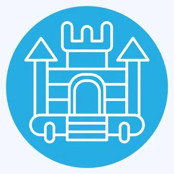 Icon Inflatable Castle. related to Amusement Park symbol. blue eyes style. .. 스톡 일러스트