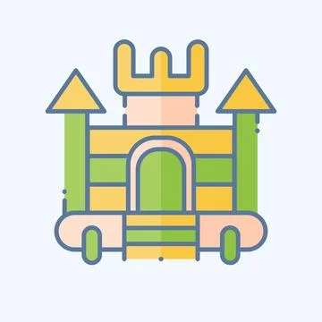 Icon Inflatable Castle. related to Amusement Park symbol. doodle style. sim.. Illustrazione stock