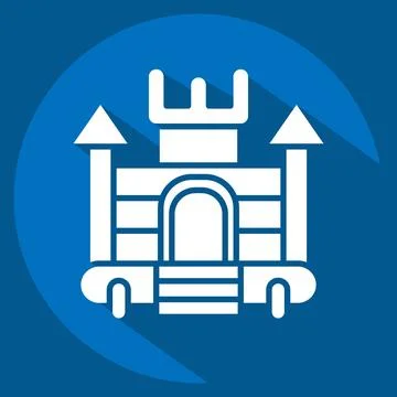 Icon Inflatable Castle. related to Amusement Park symbol. long shadow style.. Illustrazione stock