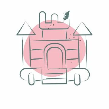 Icon Inflatable Castle. related to Amusement Park symbol. Color Spot Style... Illustrazione stock