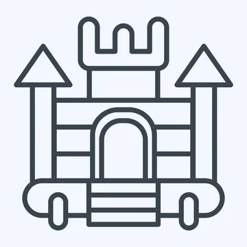 Icon Inflatable Castle. related to Amusement Park symbol. line style. simpl.. 스톡 일러스트
