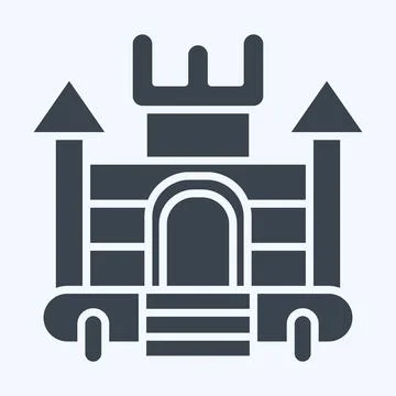 Icon Inflatable Castle. related to Amusement Park symbol. glyph style. simp.. Stockillustratie