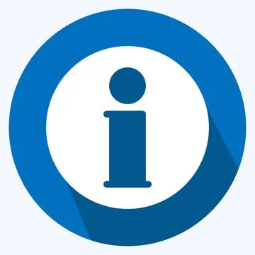 Icon Information - Long Shadow Style - Simple illustration,Editable stroke Stock Illustration