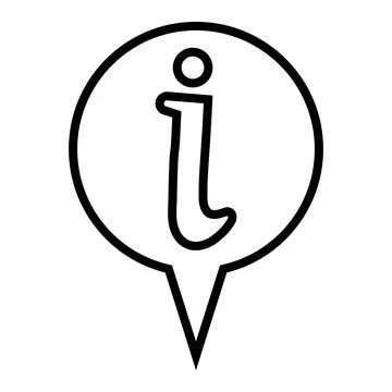 Icon information pointer letter i, speech bubble information sign Stock Illustration