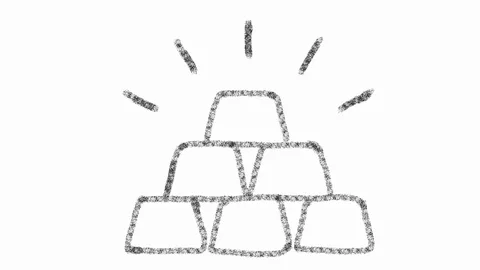 Icon, ingots drawn with drawing style on blackboard, animated footage ideal for Stock Footage 118520687