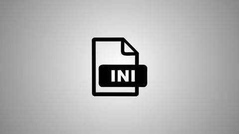 Icon of ini file on gray background, motion graphics animation showing file.. Stock Footage 346491226