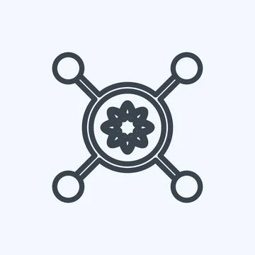 Icon Intelligent Control. suitable for data analytics symbol. line style. sim Stock Illustration