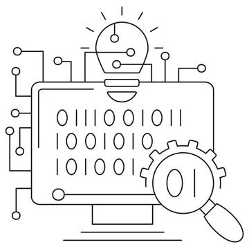 Icon of intelligent data analysis in AI Stock Illustration
