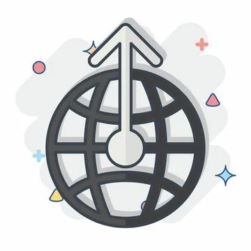 Icon Internet Forcing. related to Climate Change symbol. comic style. simpl.. Stock Illustration