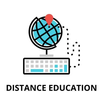 Icon of internet learning process and distance education Stock Illustration