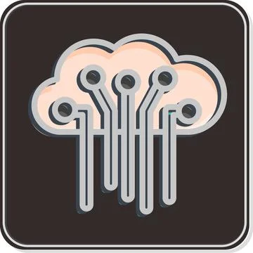 Icon Internet of Things. related to Machine Learning symbol. Glossy Style. .. Stock Illustration