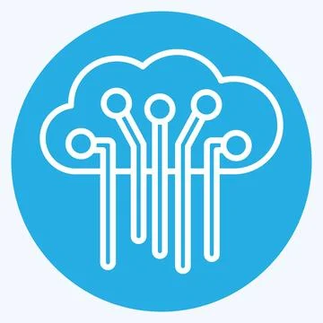 Icon Internet of Things. related to Machine Learning symbol. blue eyes styl.. Stock Illustration