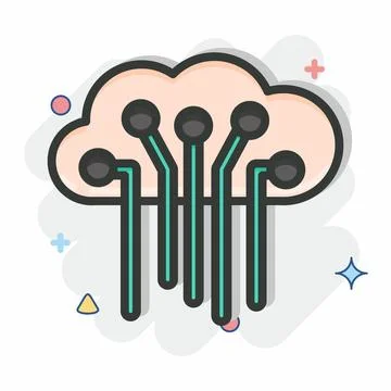 Icon Internet of Things. related to Machine Learning symbol. Comic Style. s.. Stock Illustration