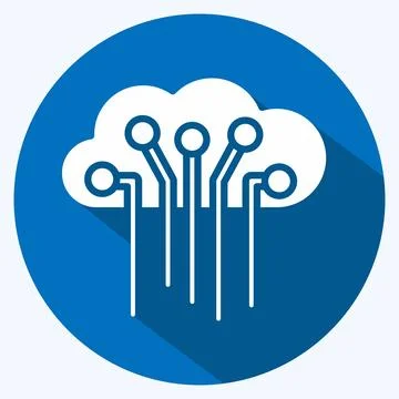Icon Internet of Things. related to Machine Learning symbol. long shadow st.. Stockillustratie