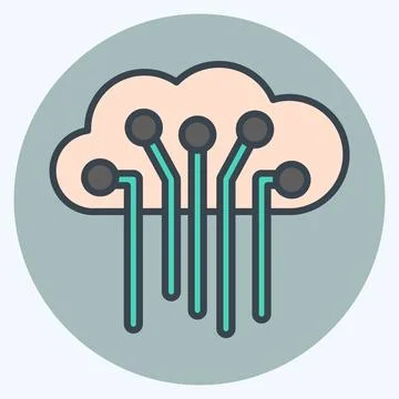 Icon Internet of Things. related to Machine Learning symbol. color mate sty.. Illustrazione stock