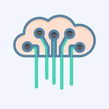 Icon Internet of Things. related to Machine Learning symbol. doodle style. .. Stock Illustration