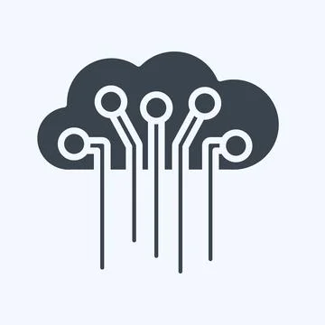 Icon Internet of Things. related to Machine Learning symbol. glyph style. s.. Stock Illustration