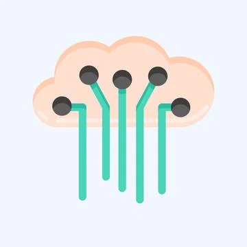 Icon Internet of Things. related to Machine Learning symbol. flat style. si.. Stock Illustration
