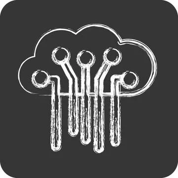Icon Internet of Things. related to Machine Learning symbol. chalk Style. s.. Stock Illustration