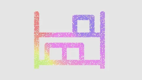 Icon inventory is made up of LED square shapes that shimmer and flicker. There Vídeo Stock 297846567