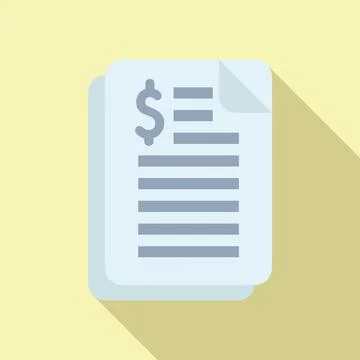 Icon of invoice document with dollar sign Stock Illustration