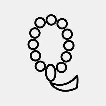 Icon islamic beads. Islamic elements of Ramadhan, Eid Al Fitr, Eid Al Adha... Illustrazione stock