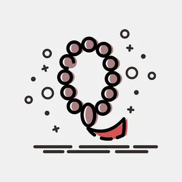 Icon islamic beads. Islamic elements of Ramadhan, Eid Al Fitr, Eid Al Adha... Stock Illustration