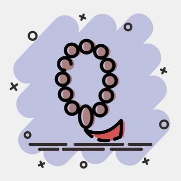 Icon islamic beads. Islamic elements of Ramadhan, Eid Al Fitr, Eid Al Adha... Illustrazione stock