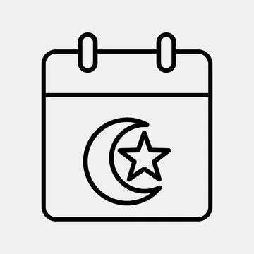 Icon islamic calendar. Islamic elements of Ramadhan, Eid Al Fitr, Eid Al Ad.. イラスト素材
