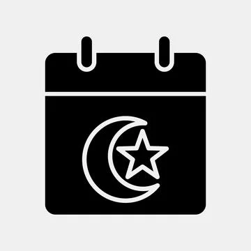 Icon islamic calendar. Islamic elements of Ramadhan, Eid Al Fitr, Eid Al Ad.. イラスト素材