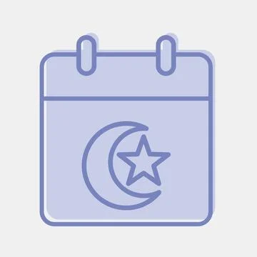 Icon islamic calendar. Islamic elements of Ramadhan, Eid Al Fitr, Eid Al Ad.. イラスト素材