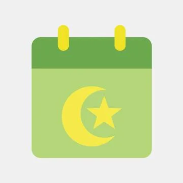 Icon islamic calendar. Islamic elements of Ramadhan, Eid Al Fitr, Eid Al Ad.. Stock Illustration