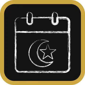 Icon islamic calendar. Islamic elements of Ramadhan, Eid Al Fitr, Eid Al Ad.. イラスト素材