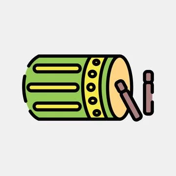 Icon islamic drum. Islamic elements of Ramadhan, Eid Al Fitr, Eid Al Adha. .. 스톡 일러스트