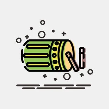 Icon islamic drum. Islamic elements of Ramadhan, Eid Al Fitr, Eid Al Adha. .. Stock Illustration