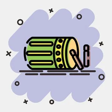 Icon islamic drum. Islamic elements of Ramadhan, Eid Al Fitr, Eid Al Adha. .. Illustrazione stock