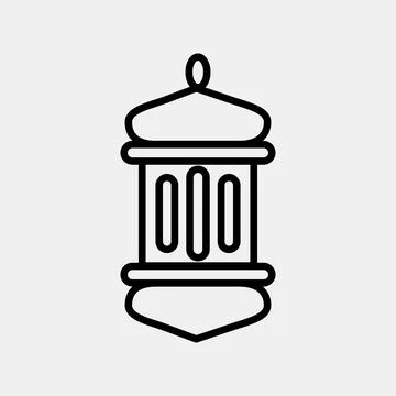 Icon islamic lantern. Islamic elements of Ramadhan, Eid Al Fitr, Eid Al Adh.. Illustrazione stock