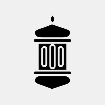 Icon islamic lantern. Islamic elements of Ramadhan, Eid Al Fitr, Eid Al Adh.. Illustrazione stock