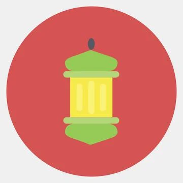 Icon islamic lantern. Islamic elements of Ramadhan, Eid Al Fitr, Eid Al Adh.. Illustrazione stock